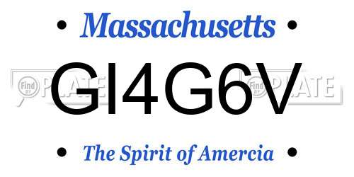 GI4G6V Massachusetts License Plate