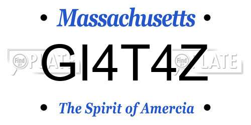 GI4T4Z Massachusetts License Plate