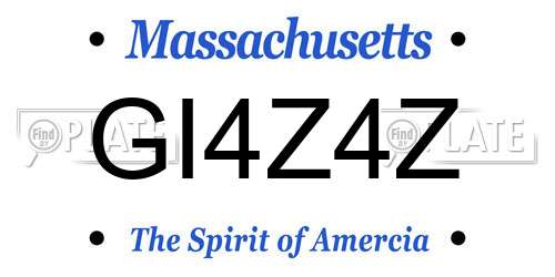GI4Z4Z Massachusetts License Plate