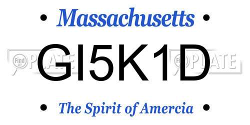 GI5K1D Massachusetts License Plate