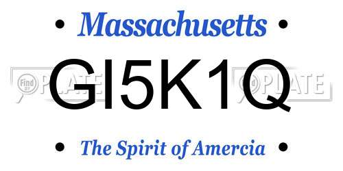 GI5K1Q Massachusetts License Plate