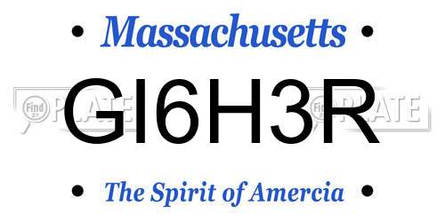 GI6H3R Massachusetts License Plate