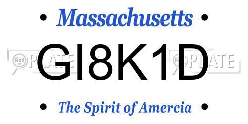 GI8K1D Massachusetts License Plate