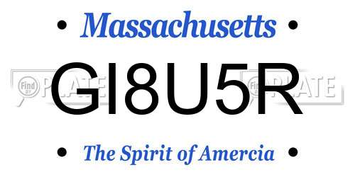 GI8U5R Massachusetts License Plate