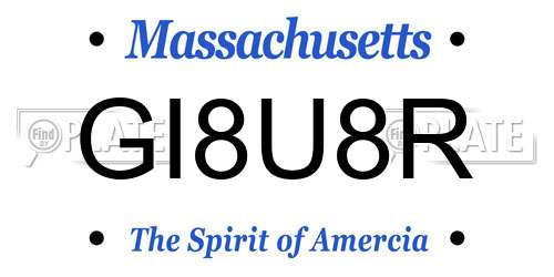 GI8U8R Massachusetts License Plate