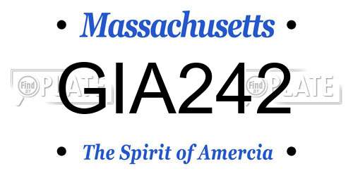 GIA242 Massachusetts License Plate