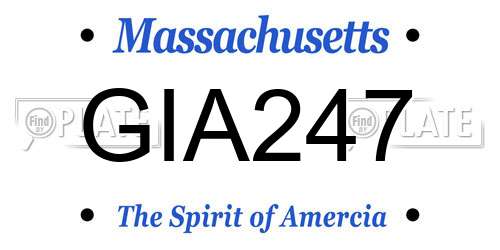 GIA247 Massachusetts License Plate