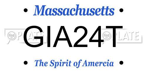 GIA24T Massachusetts License Plate
