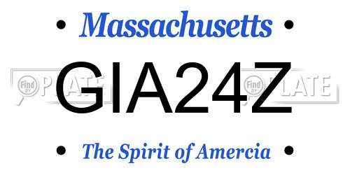 GIA24Z Massachusetts License Plate