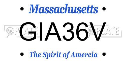 GIA36V Massachusetts License Plate