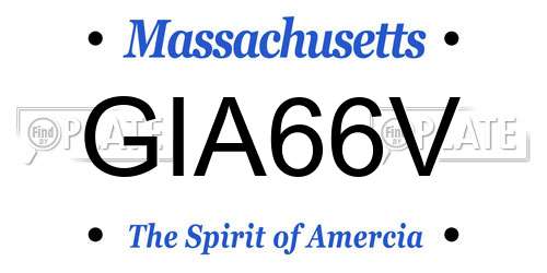 GIA66V Massachusetts License Plate