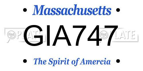 GIA747 Massachusetts License Plate