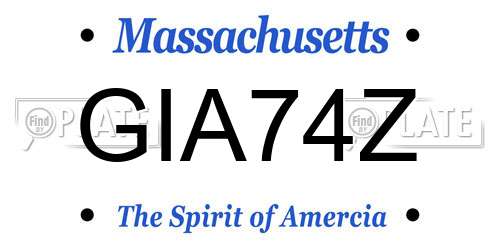 GIA74Z Massachusetts License Plate