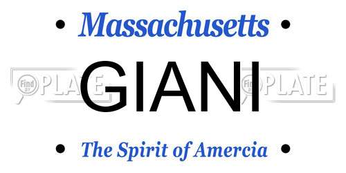GIANI Massachusetts License Plate