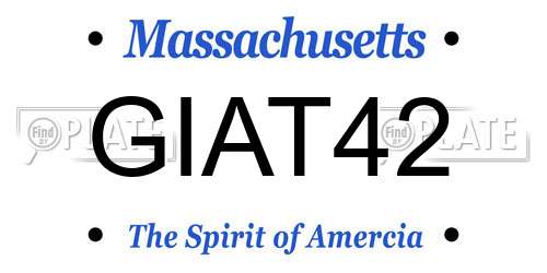 GIAT42 Massachusetts License Plate