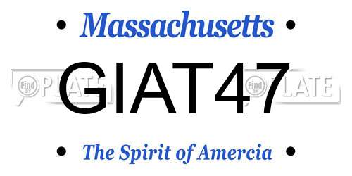 GIAT47 Massachusetts License Plate