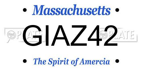 GIAZ42 Massachusetts License Plate