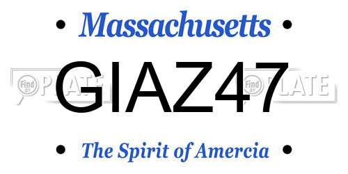 GIAZ47 Massachusetts License Plate