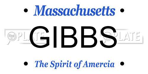GIBBS Massachusetts License Plate