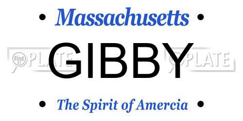 GIBBY Massachusetts License Plate