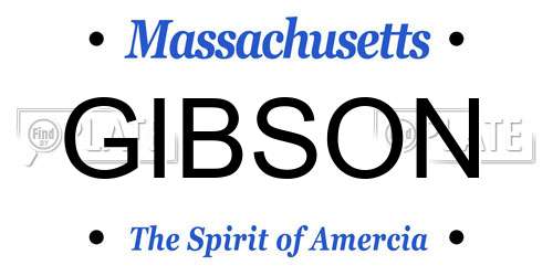 GIBSON Massachusetts License Plate