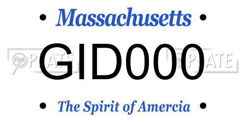 GID000 Massachusetts License Plate
