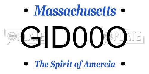 GID00O Massachusetts License Plate
