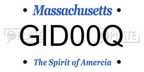 GID00Q Massachusetts License Plate