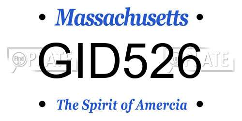 GID526 Massachusetts License Plate