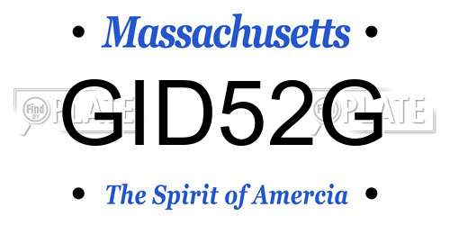 GID52G Massachusetts License Plate