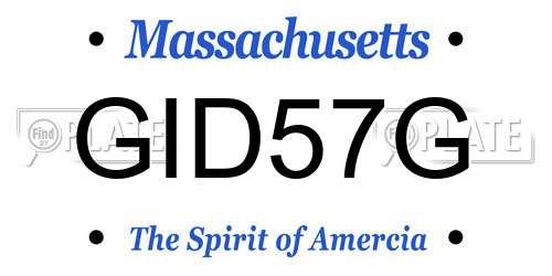 GID57G Massachusetts License Plate