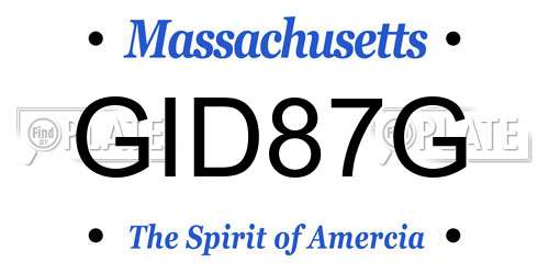 GID87G Massachusetts License Plate