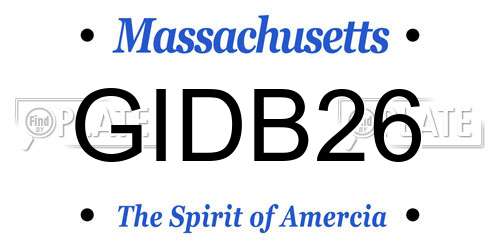 GIDB26 Massachusetts License Plate