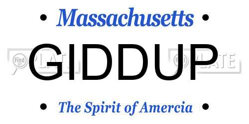 GIDDUP Massachusetts License Plate