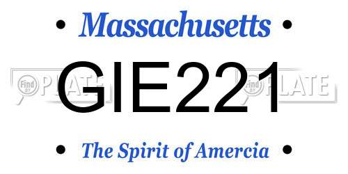 GIE221 Massachusetts License Plate