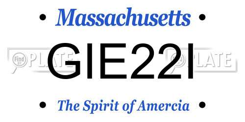 GIE22I Massachusetts License Plate