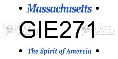 GIE271 Massachusetts License Plate