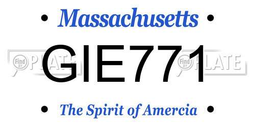 GIE771 Massachusetts License Plate