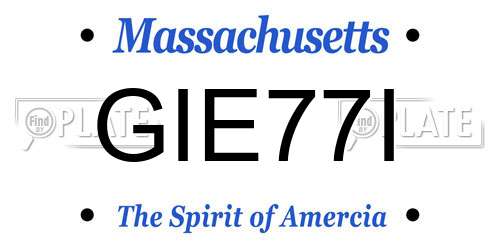 GIE77I Massachusetts License Plate