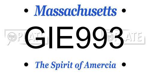 GIE993 Massachusetts License Plate