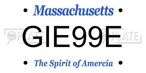 GIE99E Massachusetts License Plate