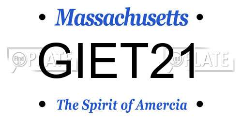 GIET21 Massachusetts License Plate