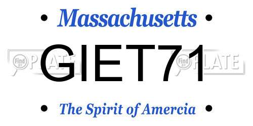 GIET71 Massachusetts License Plate