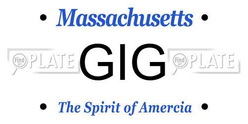 GIG Massachusetts License Plate