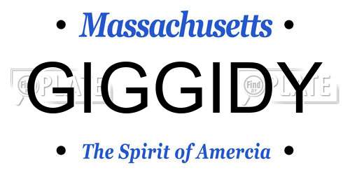 GIGGIDY Massachusetts License Plate