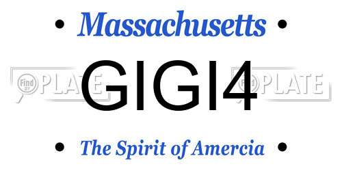GIGI4 Massachusetts License Plate