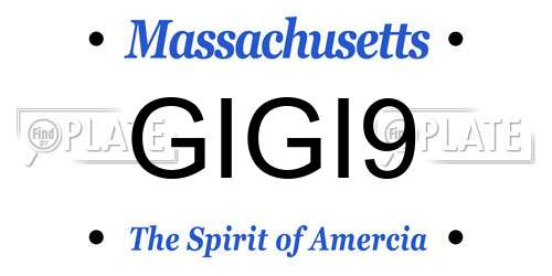 GIGI9 Massachusetts License Plate