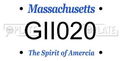GII020 Massachusetts License Plate