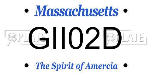 GII02D Massachusetts License Plate