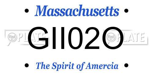 GII02O Massachusetts License Plate